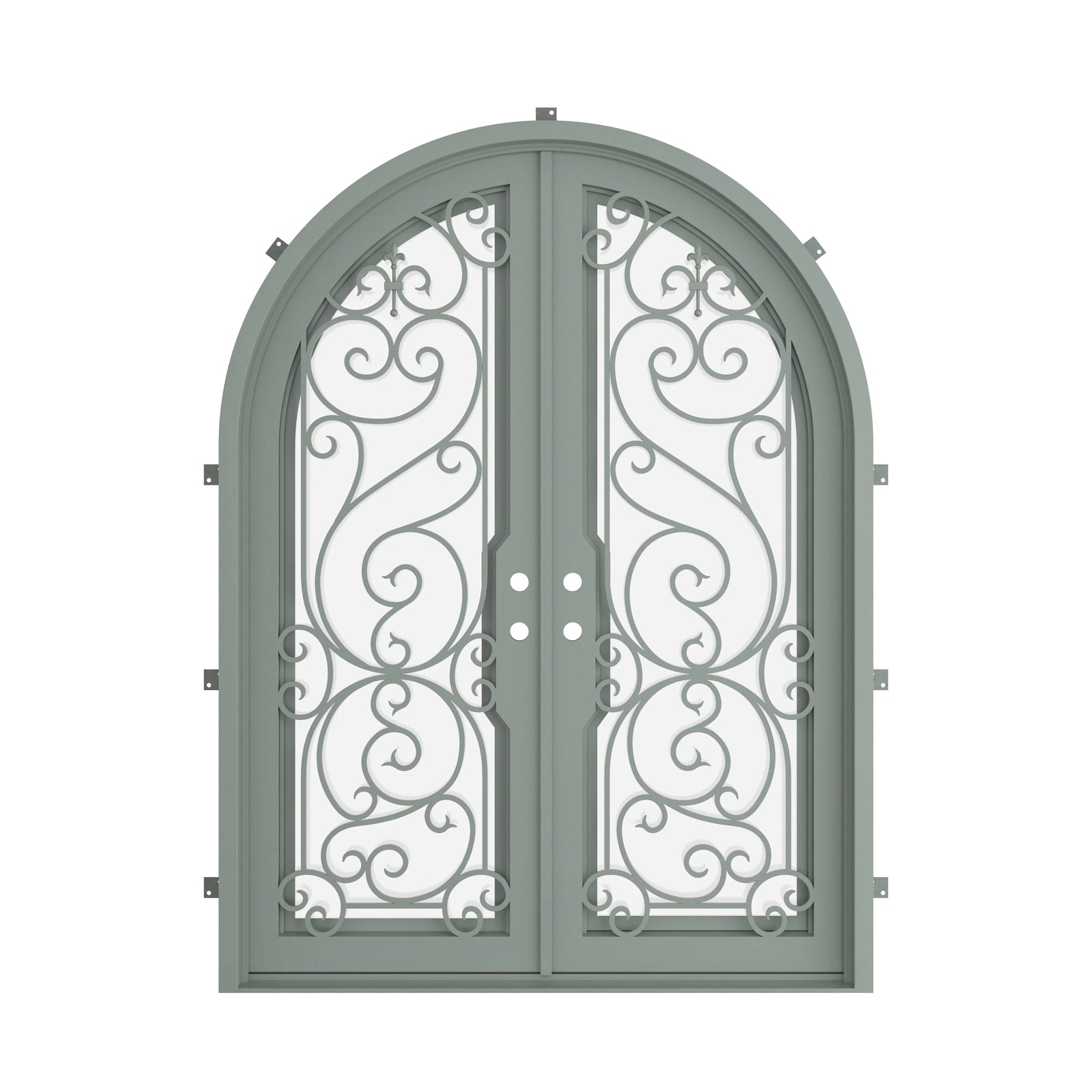 Pinkys Hills steel door, double, arch, closed