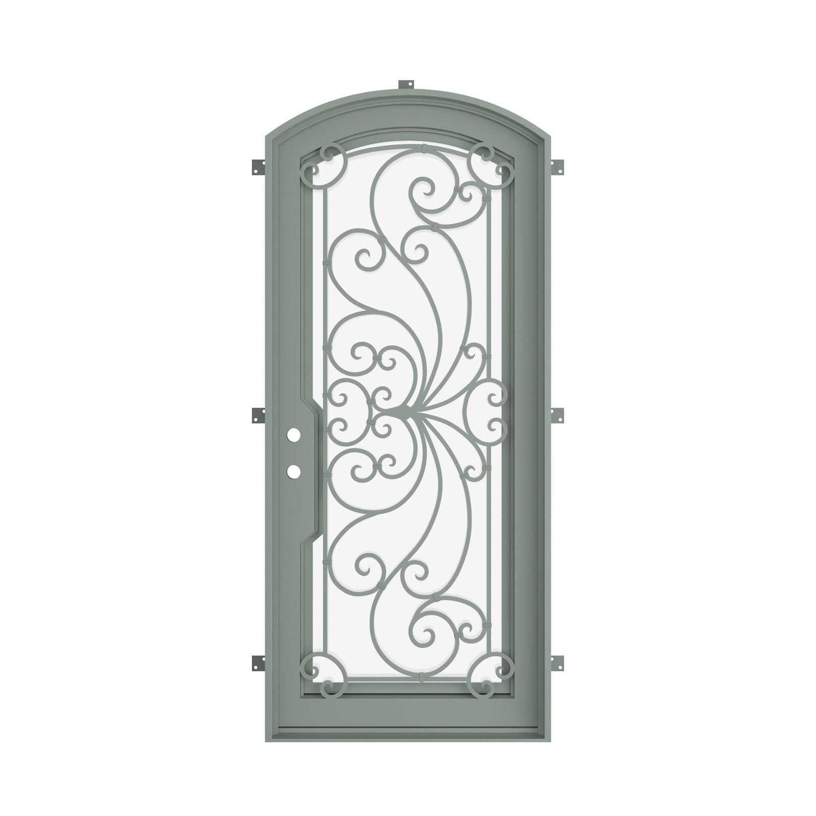 Pinkys Miracle steel door, single, arch, closed