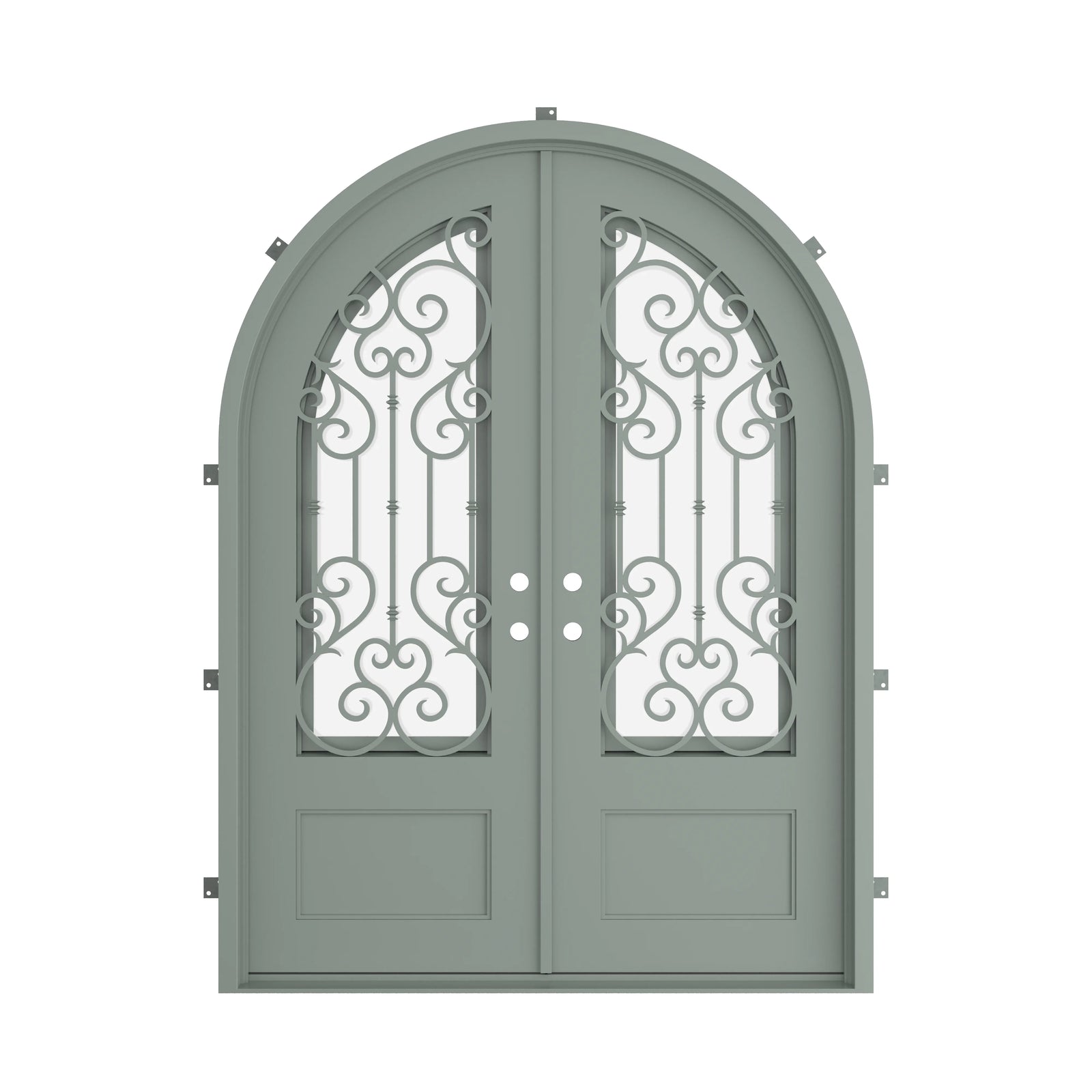 Pinkys New York steel door, double, arch, closed