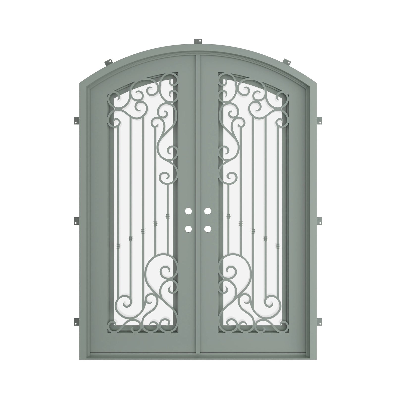 Pinkys Paris steel door, double, arch, closed