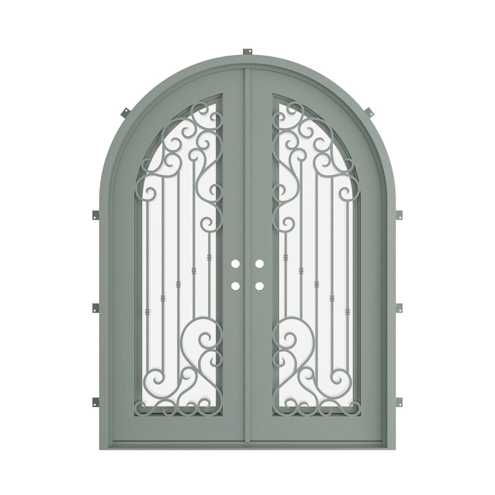 Pinkys Paris steel door, double, full arch, closed