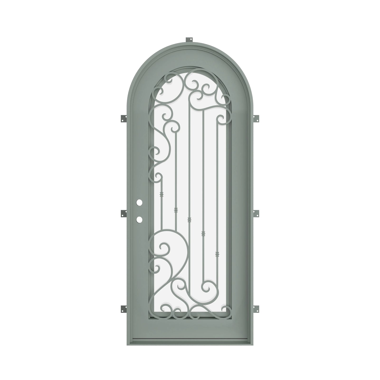 Pinkys Paris steel door, single, arch, closed