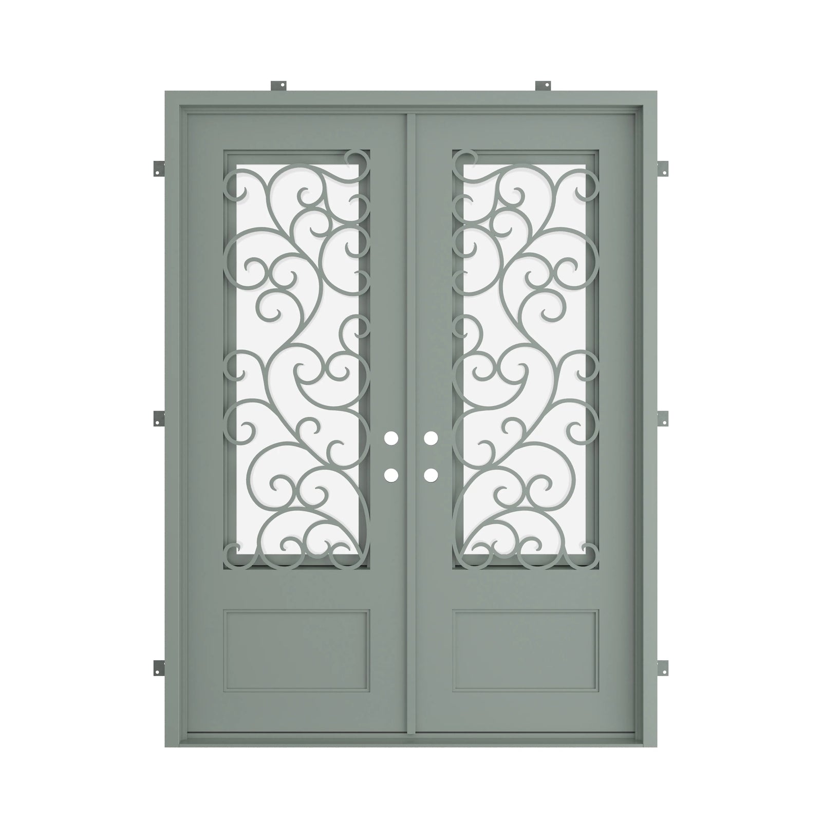 Pinkys Story steel door, double, flat, closed
