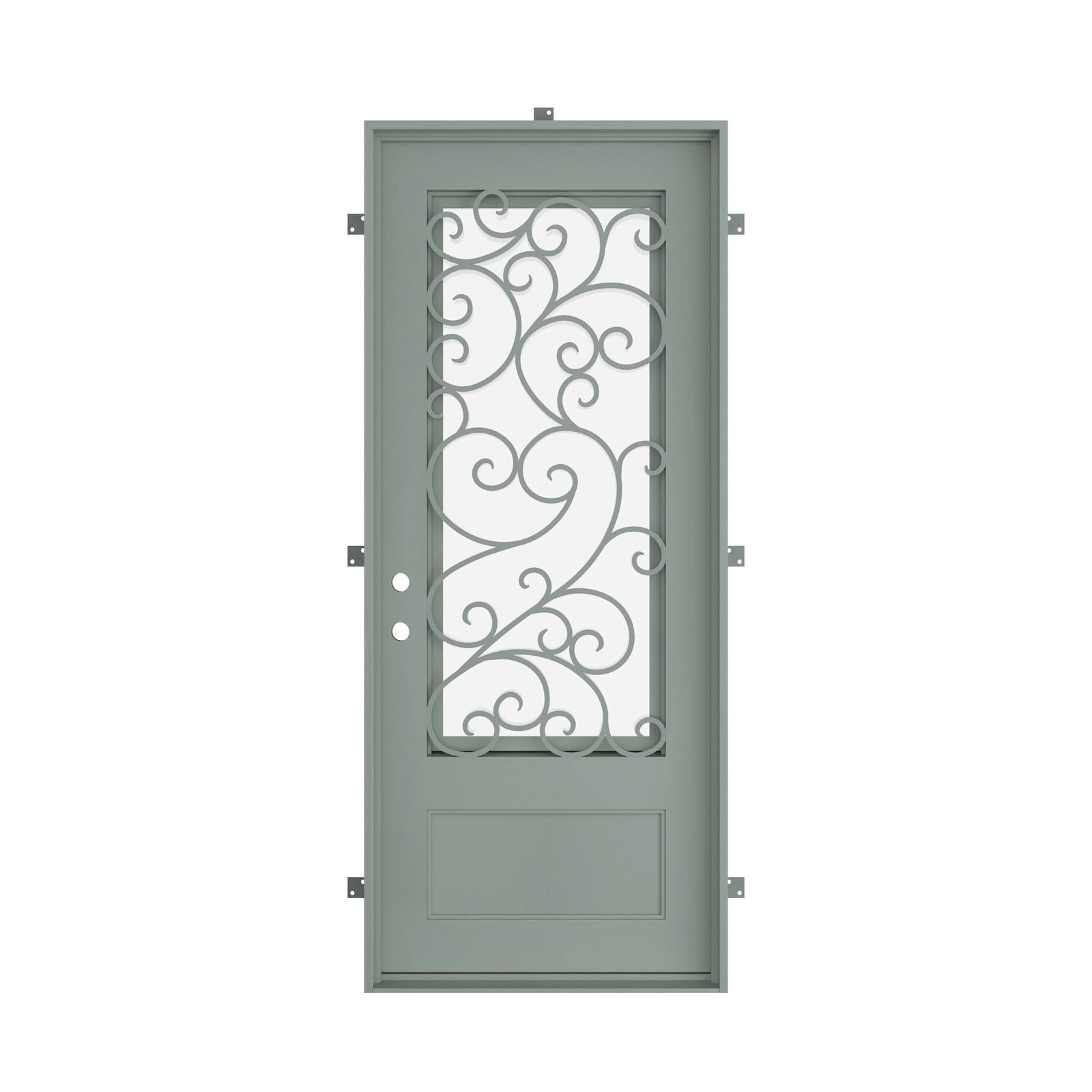 Pinkys Story steel door, single, flat, closed
