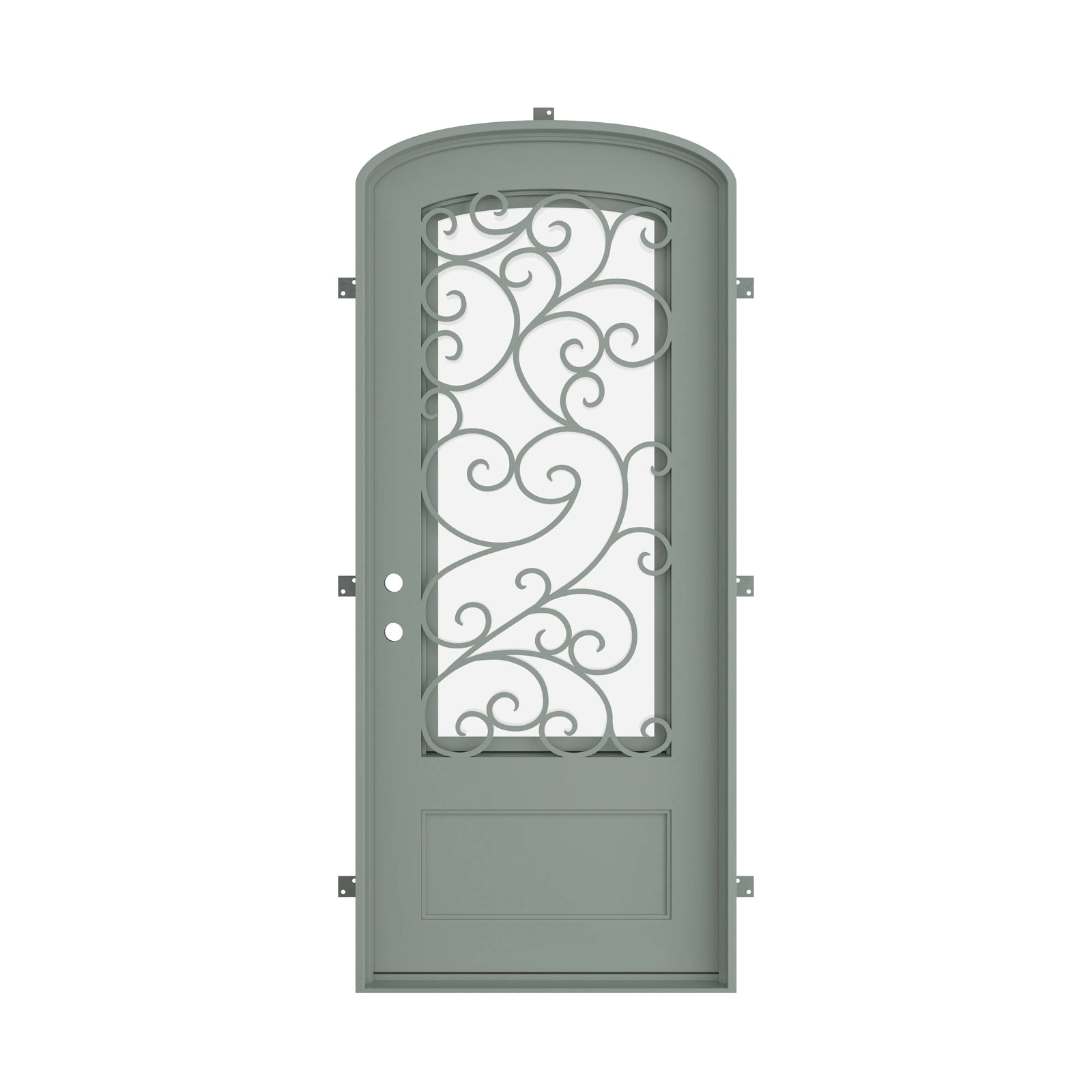 Pinkys Story steel door, single, mini arch, closed
