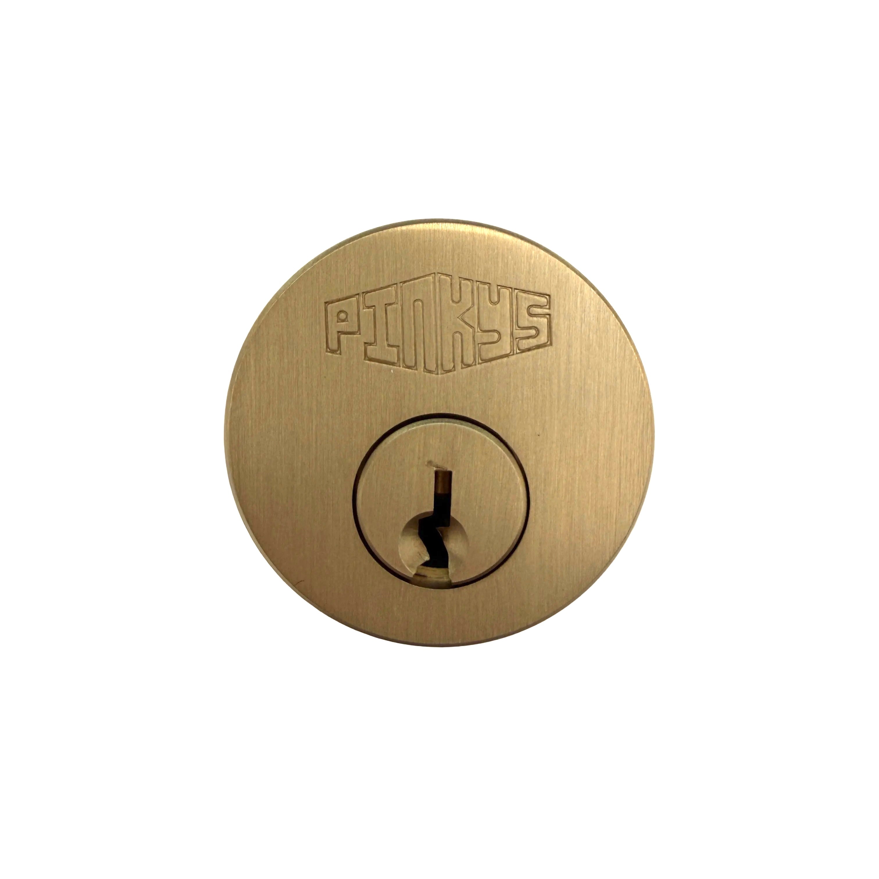 Schlage brass key cylinder core compatible with PINKYS lever handles