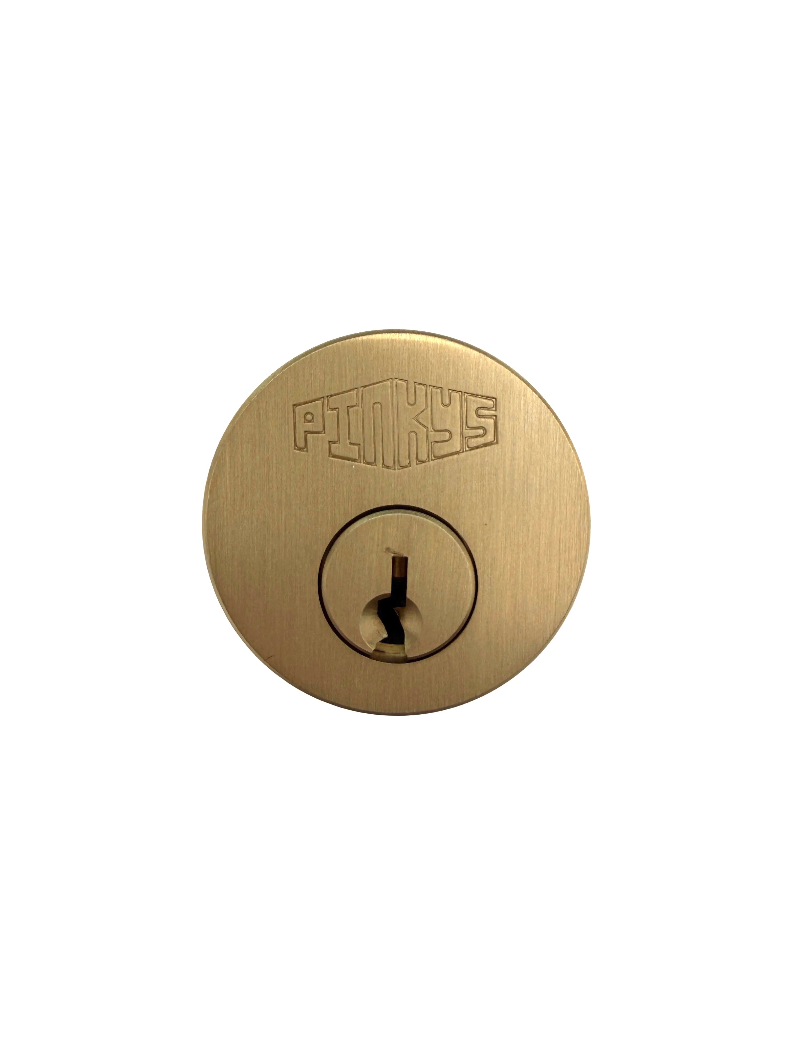 Schlage brass key cylinder core compatible with PINKYS lever handles