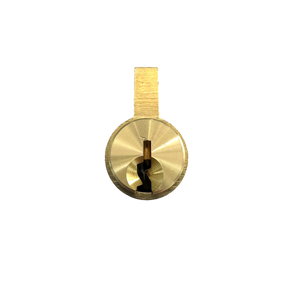 PINKYS key-in lever cylinder with schlage keyway in brass.