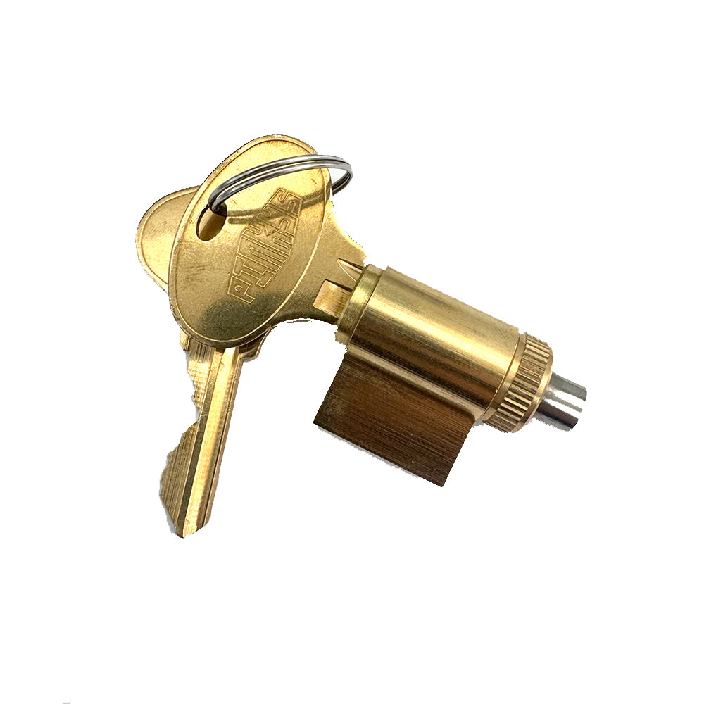 PINKYS key-in lever schlage cylinder with 2 keys in brass finish.