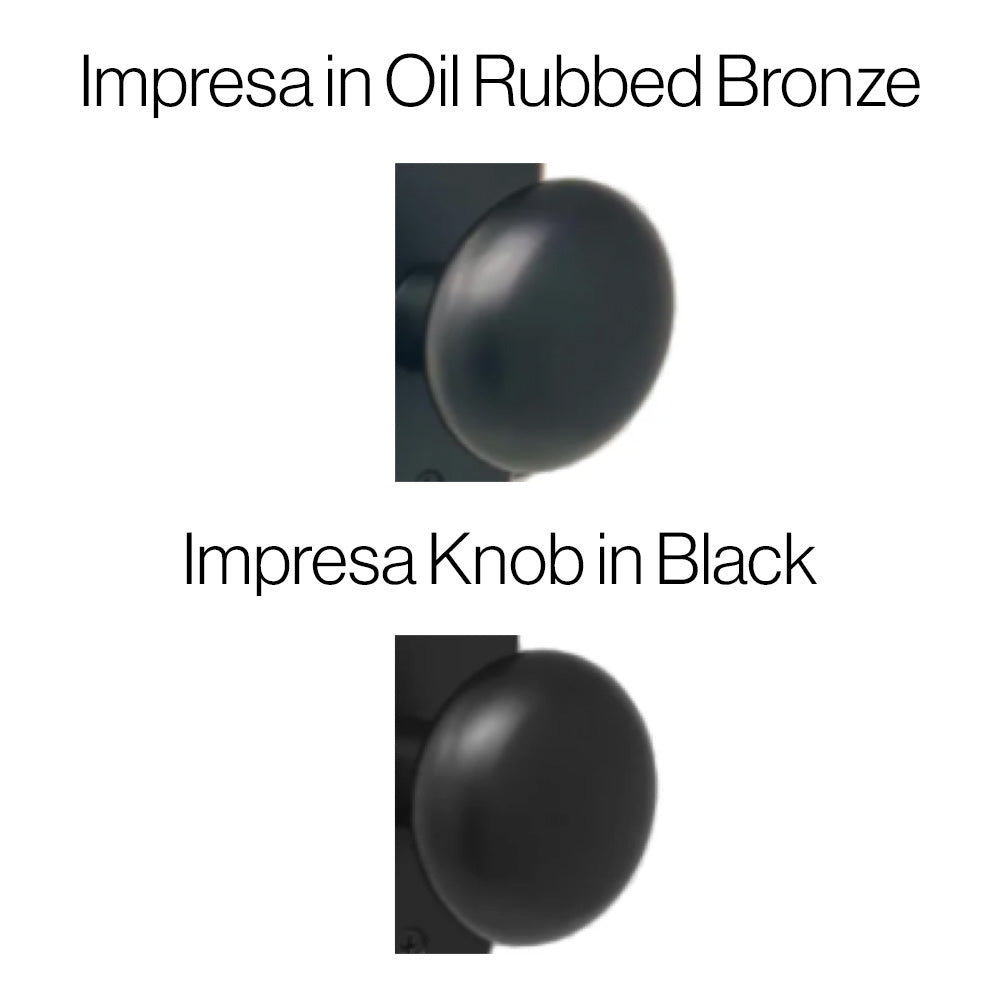 Impresa Knobs from Weslock in black and oil rubbed bronze