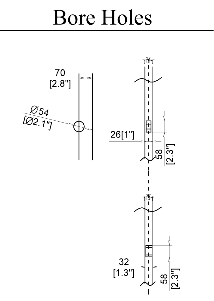 Bore Hole Details for Interior Steel Doors