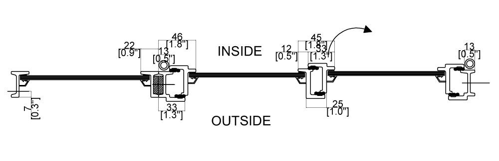 Cut Sheet for Double Interior Steel Doors with Single Side Window 02
