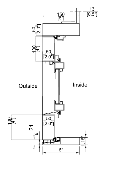 Cut Sheet for Out-Swing Iron Doors - Side View