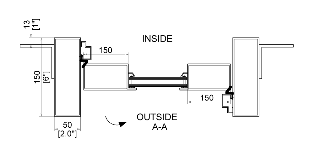 Out Swing Pivot Door Top view Cut Sheet