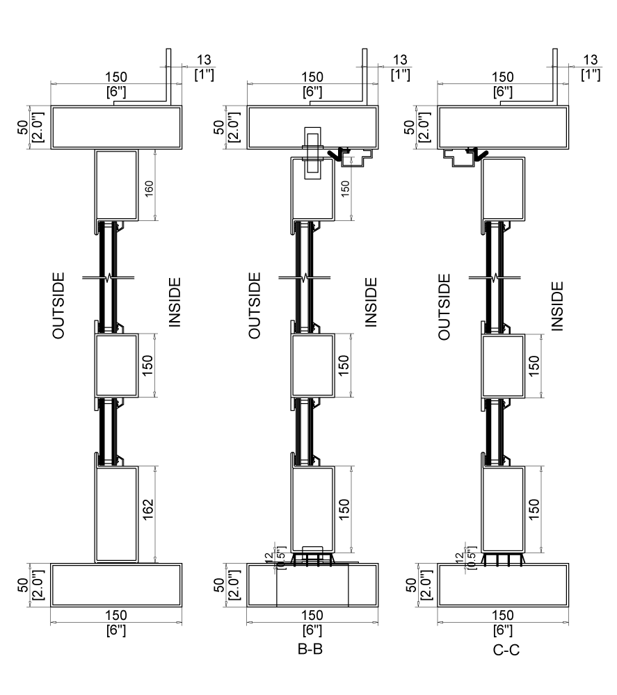 Iron Pivot Door with Side Windows Cut Sheet Side View