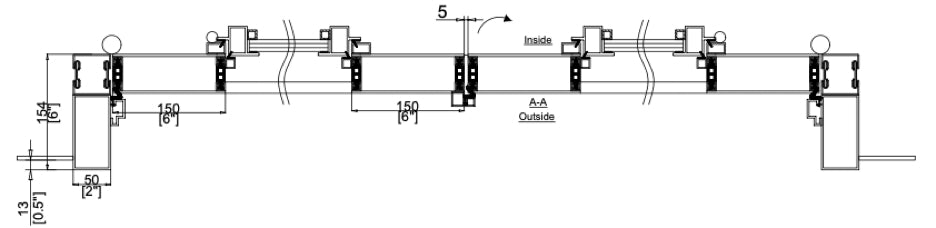 Iron Double Door with Thermal Break (Inswing) Cut Sheet Top View