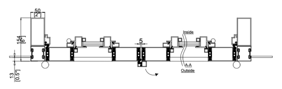 Iron Double Door with Thermal Break (Outswing) Cut Sheet Top View