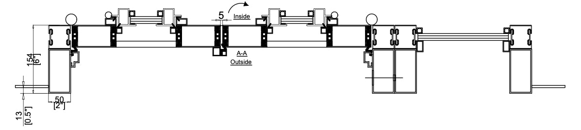 Iron Double Door with Thermal Break and One Side Window (Inswing) Cut Sheet Top View