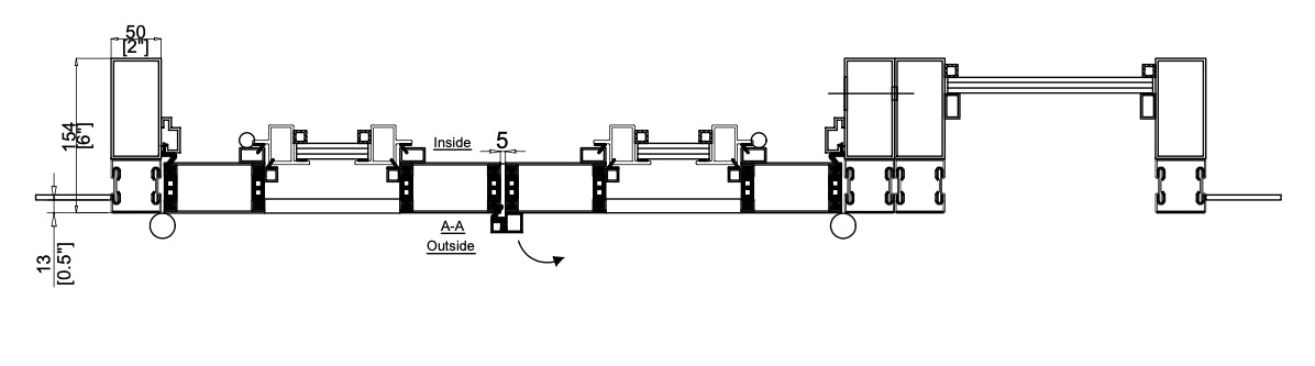 Iron Double Door with Thermal Break and One Side Window (Outswing) Cut Sheet Top View