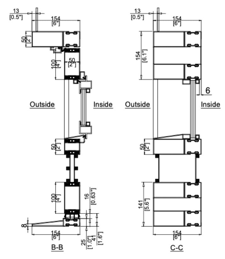 Iron Double Door with Thermal Break and Side Windows (Inswing) Cut Sheet Side view