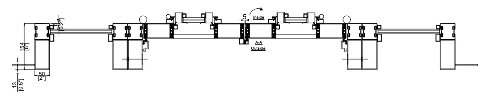 Iron Double Door with Thermal Break and Side Windows (Inswing) Cut Sheet Top View