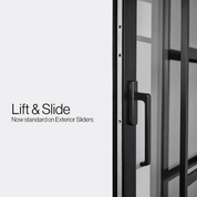 Cold-rolled steel sliding door with clean linear styling.