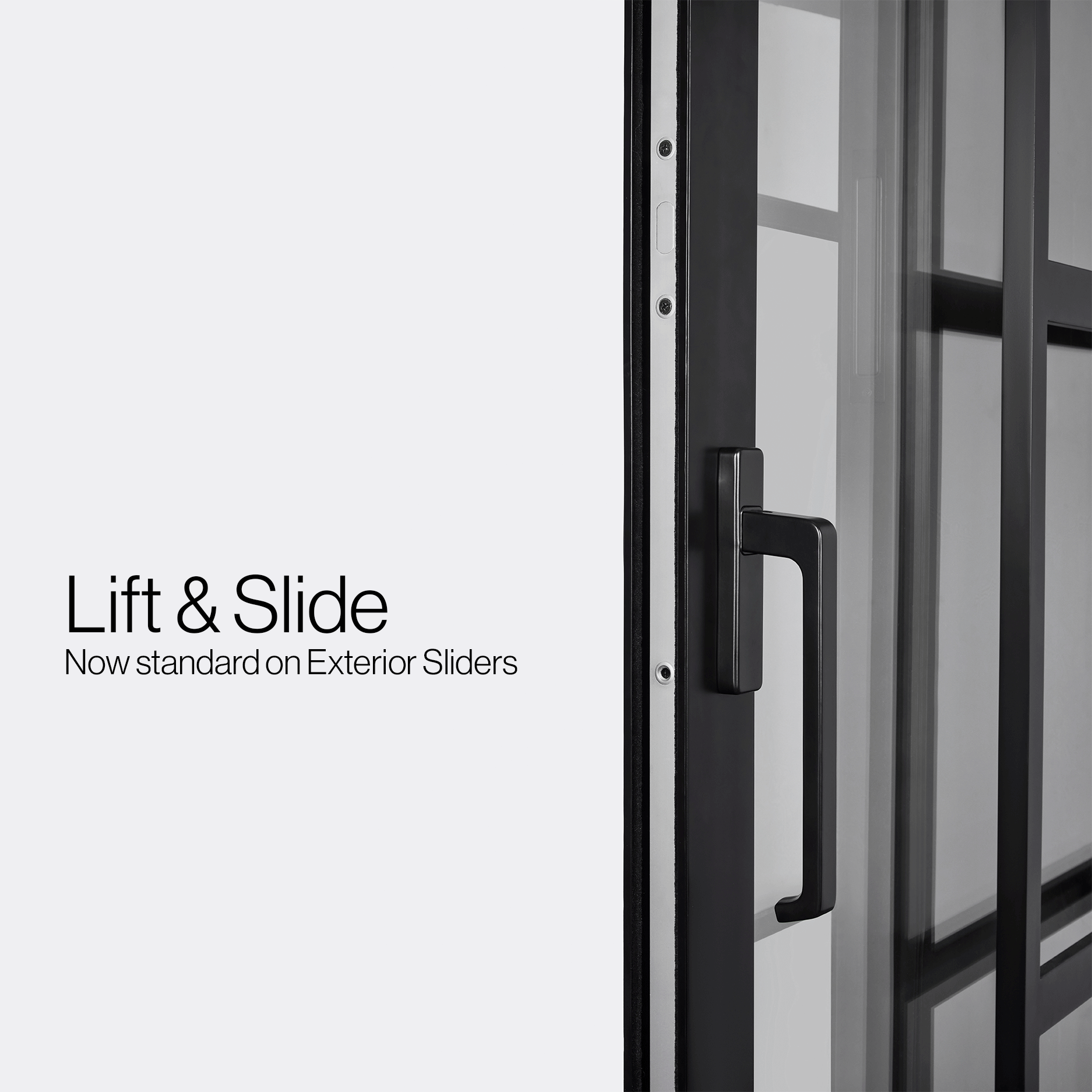 Cold-rolled steel sliding door with clean linear styling.