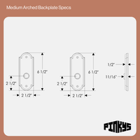 arched interior lockset plate for bedroom iron door in bronze