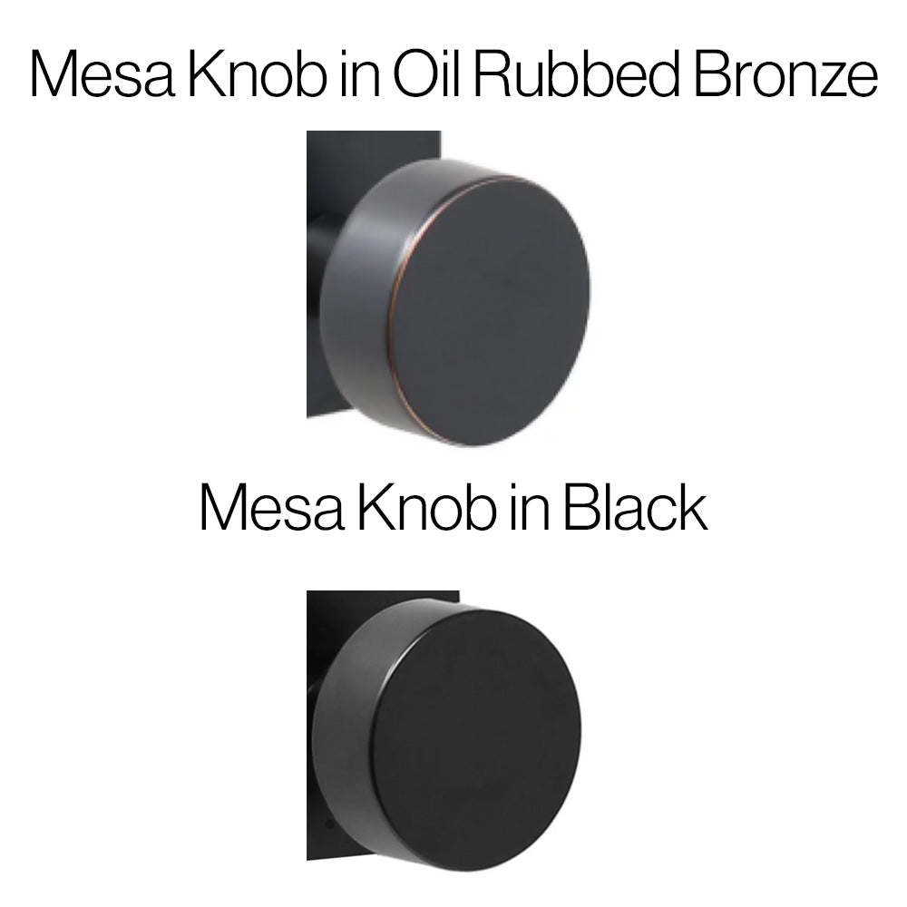 Mesa Knobs from Weslock in black and oil rubbed bronze