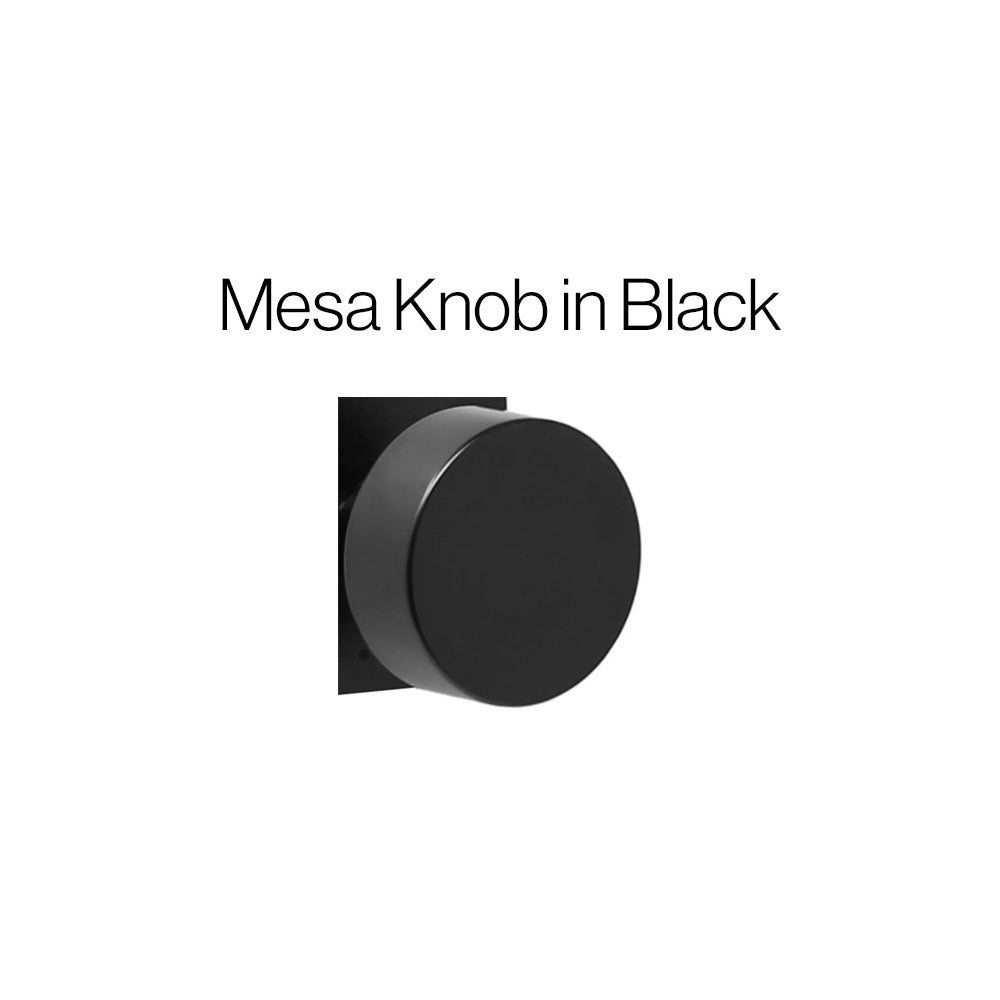 weslock mesa knob in black - circular geometric doorknob