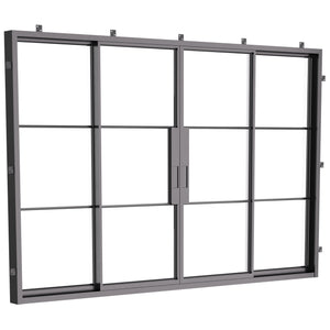 Exterior double sliding steel doors