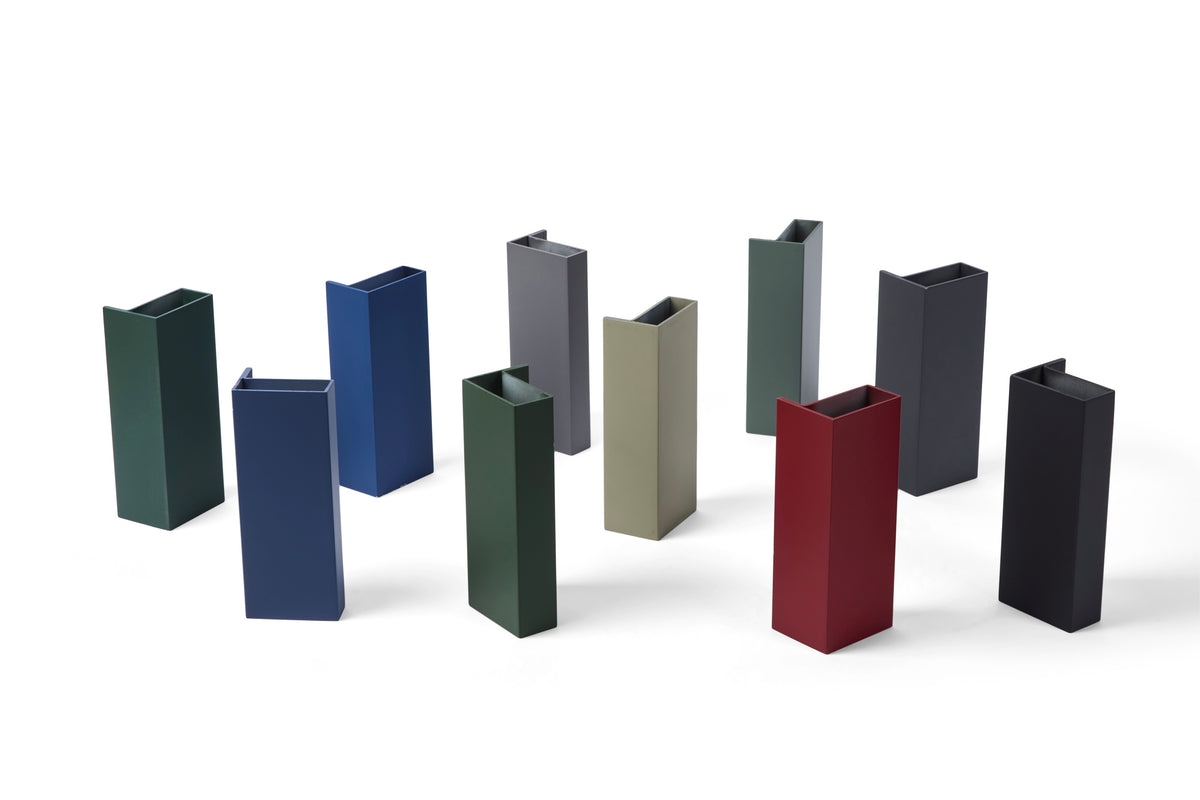 Samples of finished steel in colors