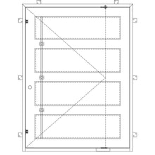 Load image into Gallery viewer, Diagram of PINKYS Air 19 double entry iron door with 3 horizontal bars running throughout the design
