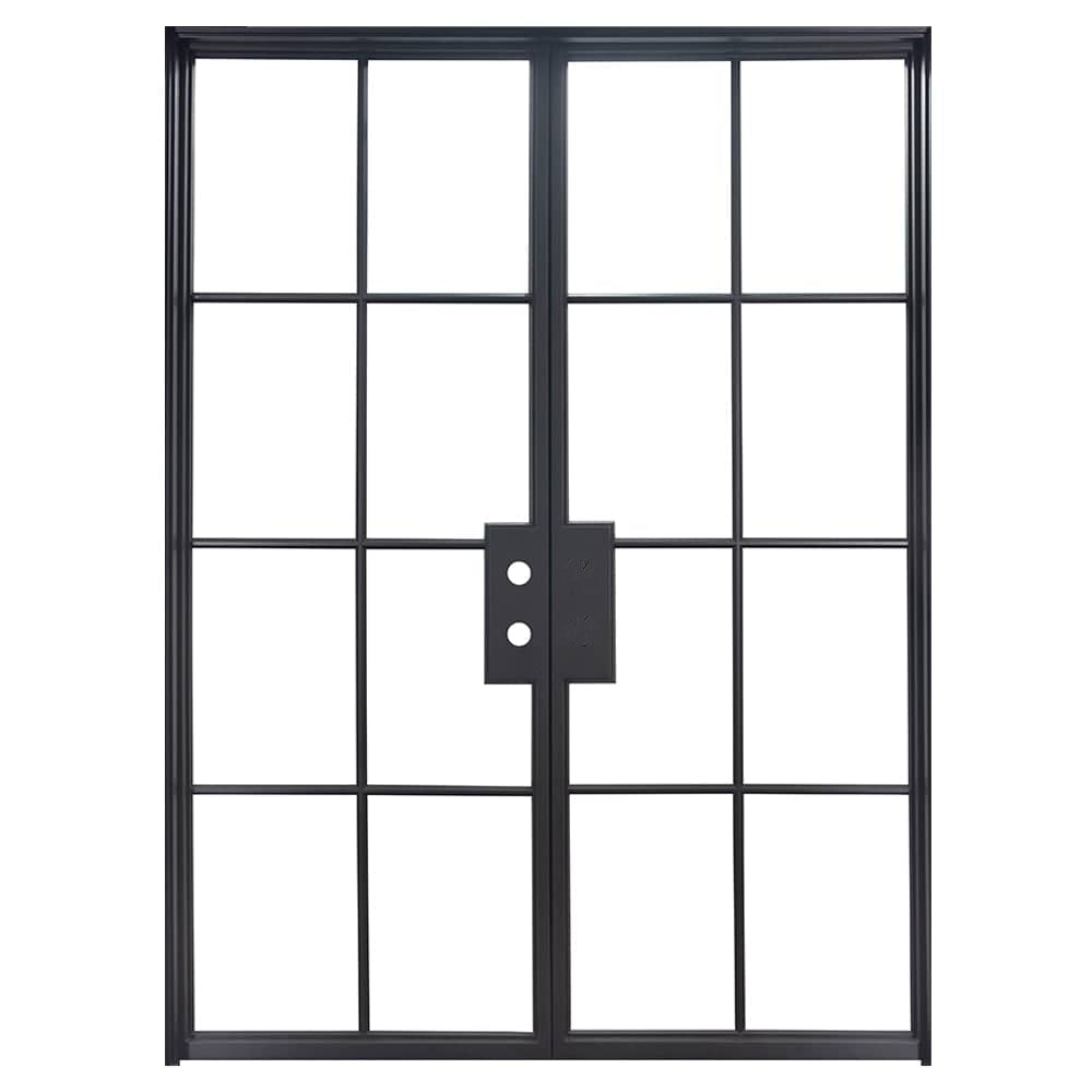 PINKYS Air 5 Interior Black Double Flat Steel Door w/ No Threshold