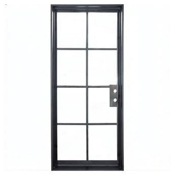 PINKYS Air 5 single flat modern steel doors can used as entry doors, patio and french doors, back or side steel doors, and even as steel room dividers