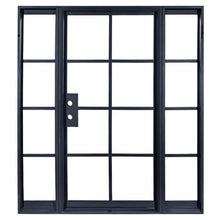 Load image into Gallery viewer, PINKYs Air 5 w/ Sidelights Single Flat Top steel door that can be used for entry doors, patio and french doors, back or side steel doors, and even as steel room dividers.