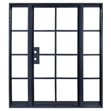 Load image into Gallery viewer, PINKYs Air 5 w/ Sidelights Single Flat Top steel door that can be used for entry doors, patio and french doors, back or side steel doors, and even as steel room dividers.