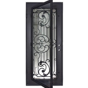 Manhattan flat top single flat door with thermal break in black color.