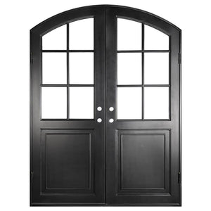 PINKYS Getty Black Double Arch Iron Doors