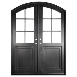 PINKYS Getty Black Double Arch Iron Doors