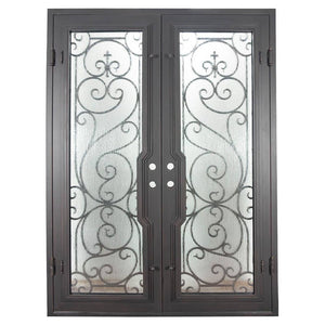 PINKYS Hills Black Exterior Double Flat Steel Doors