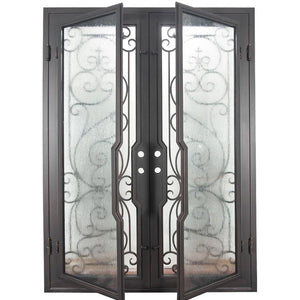 PINKYS Hills Black Exterior Double Flat Steel Doors