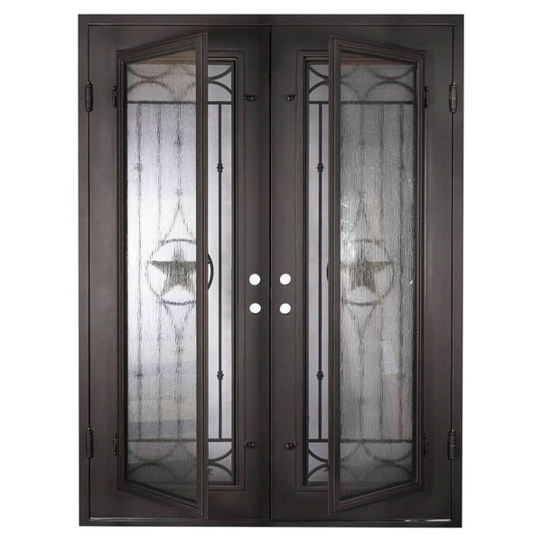Lone Star square top patio door in bronze finish for cold temperatures.
