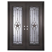 Lone Star flat top double exterior door in black finish for cold temperatures.