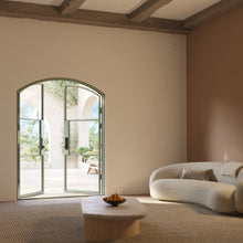 Load image into Gallery viewer, Front door with arch top in black steel