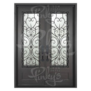 Night square top door thermally broken in black finish.