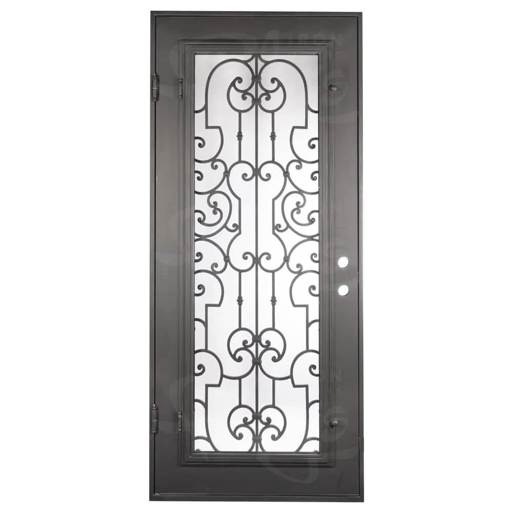Washington flat top single exterior door with thermal break in matte black.