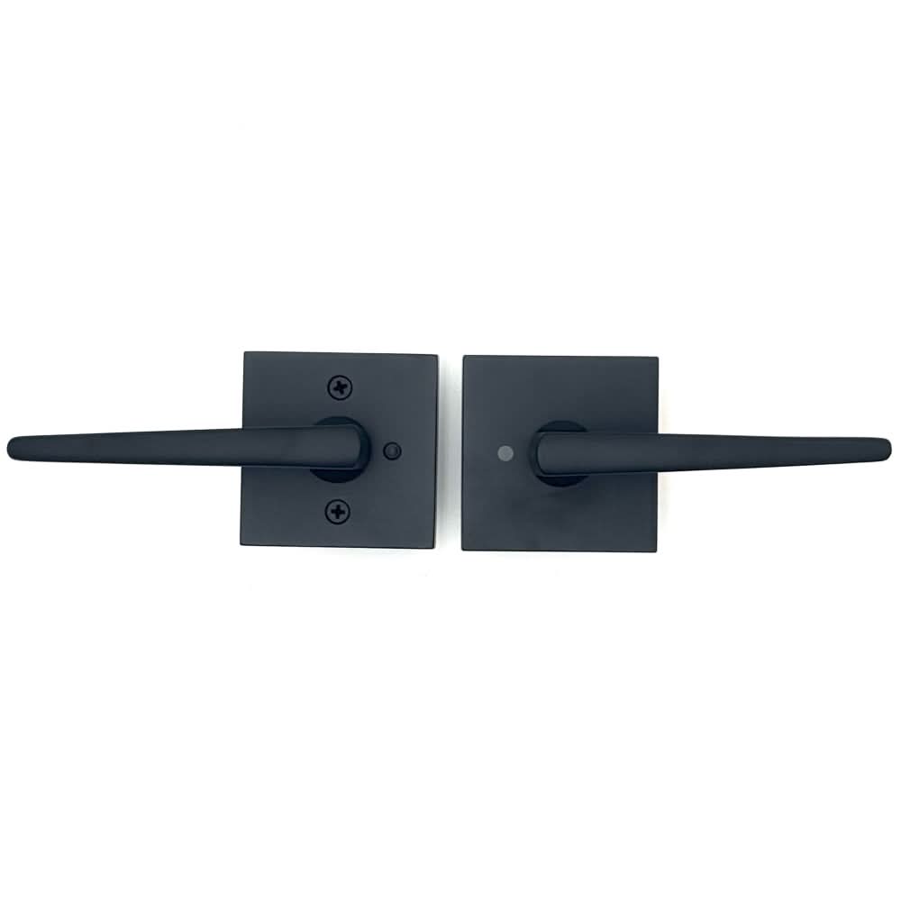 PINKYS privacy lever with modern style and privacy lock in black finish.