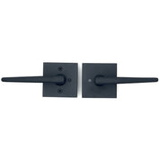 PINKYS privacy lever with push button lock on square escutcheon in black.