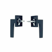 PINKYS privacy lever with modern lever and push button for interior steel door in black.